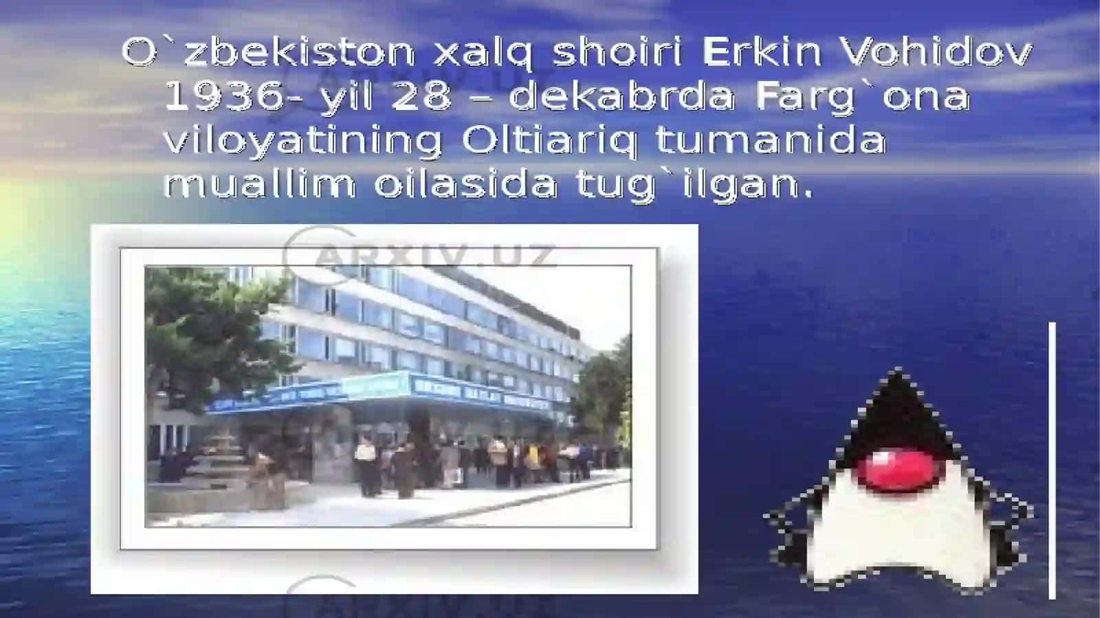 32-darsMavzu: Erkinvohidov hayoti va ijodi. She’rlari 3