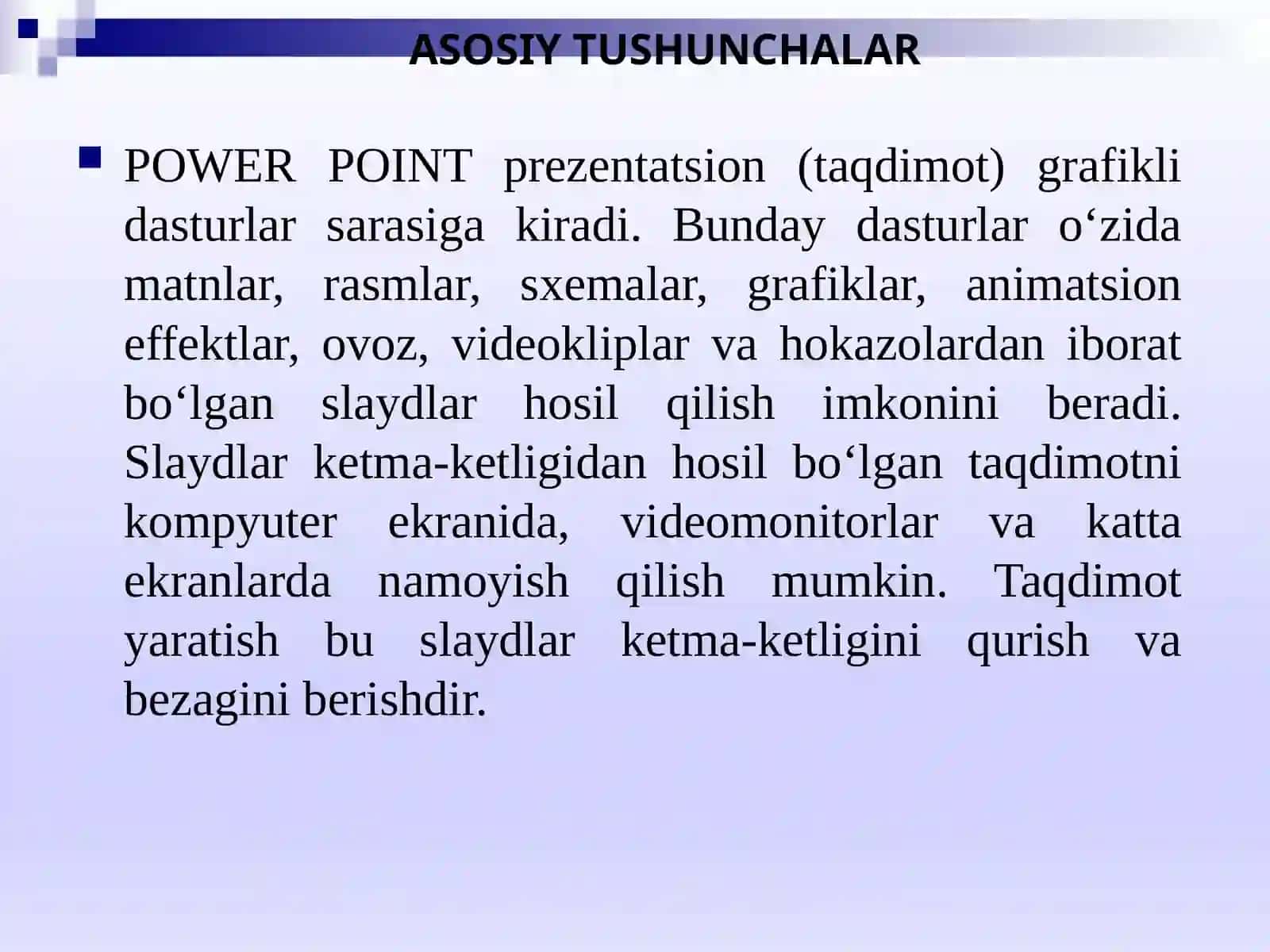 MS Power Point Dasturi va Imkoniyatlari 3