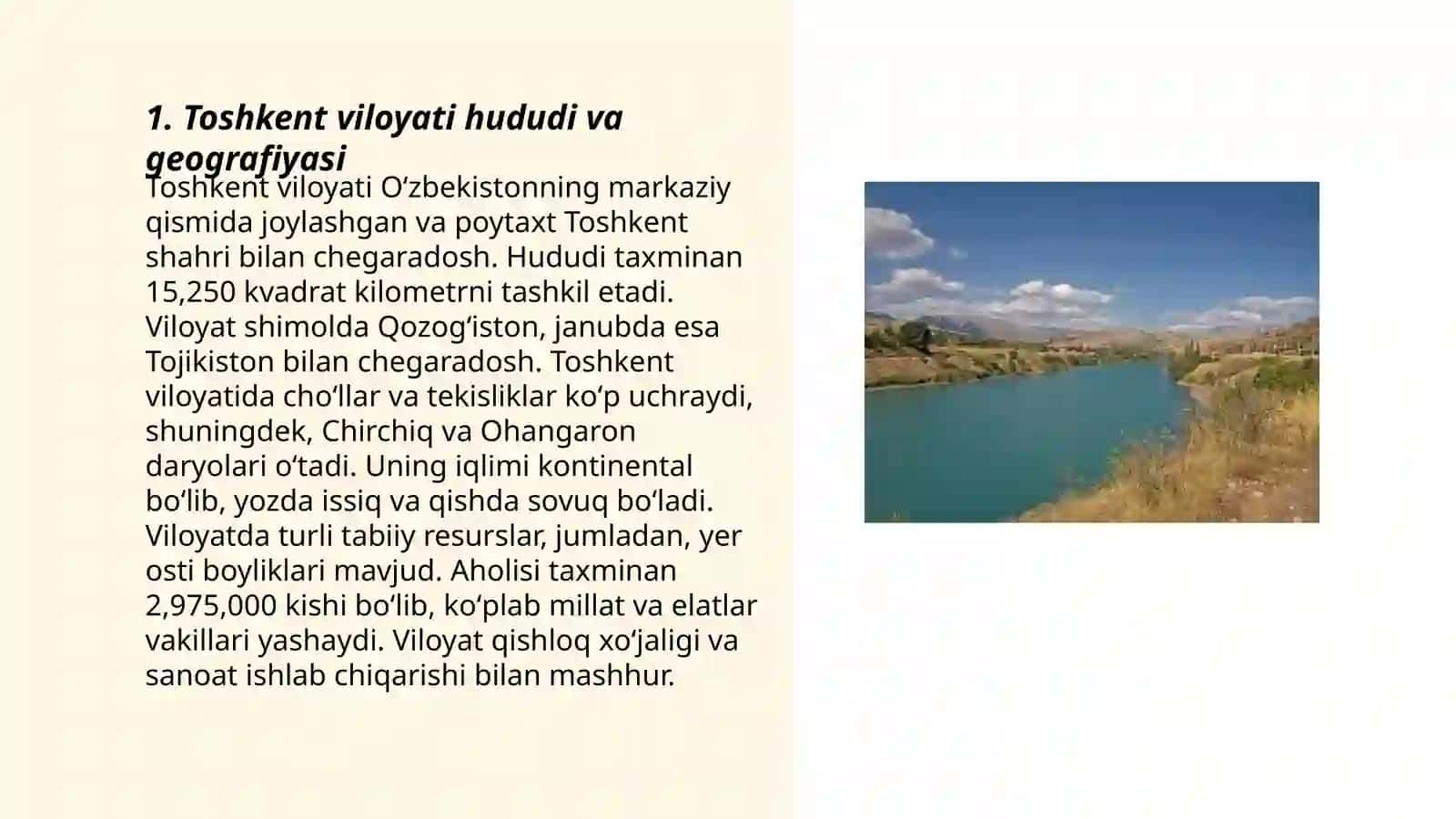 Toshkent viloyati Turistik mintaqasi 3
