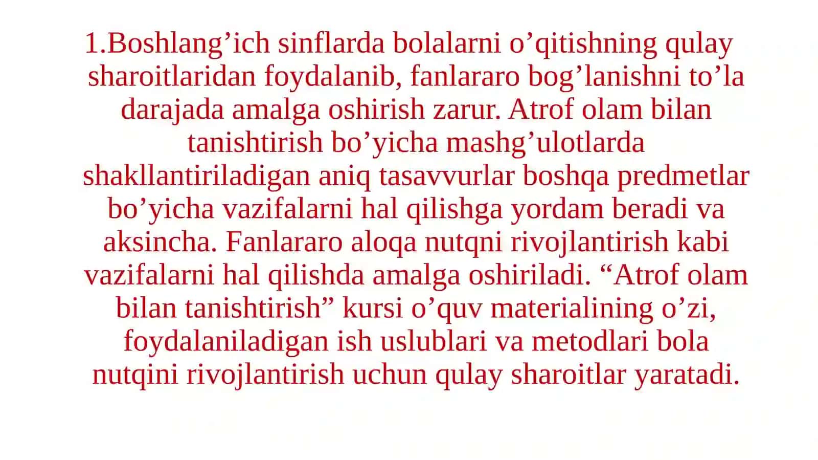 1-2sinf "Tabiiy fan" fanni maqsadi va vazifasi 3