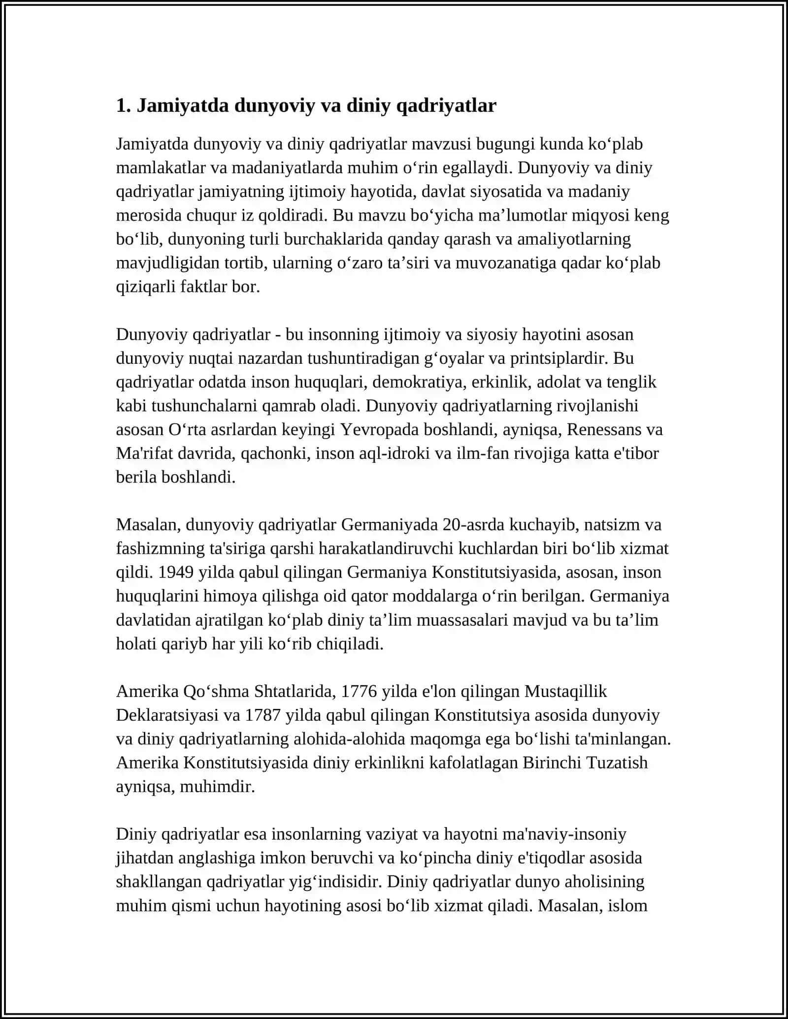 JAMIYAT HAYOTIDA DUNYOVILIK VA DINIYLIK MUTANOSIBLIGI 3