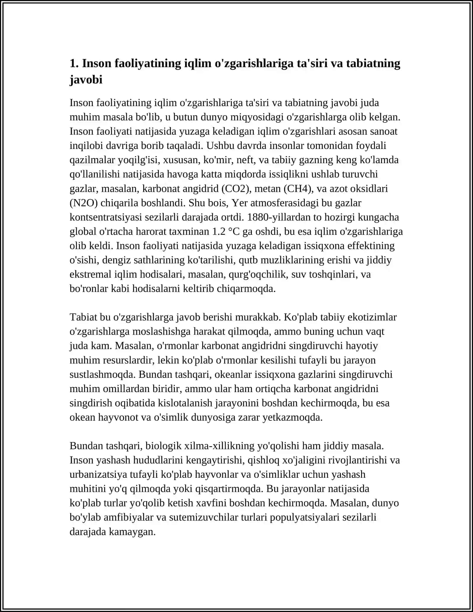 INSON FAOLIYATINING TABIATGA TA`SIRI VA TABIATINING JAVOBI 3