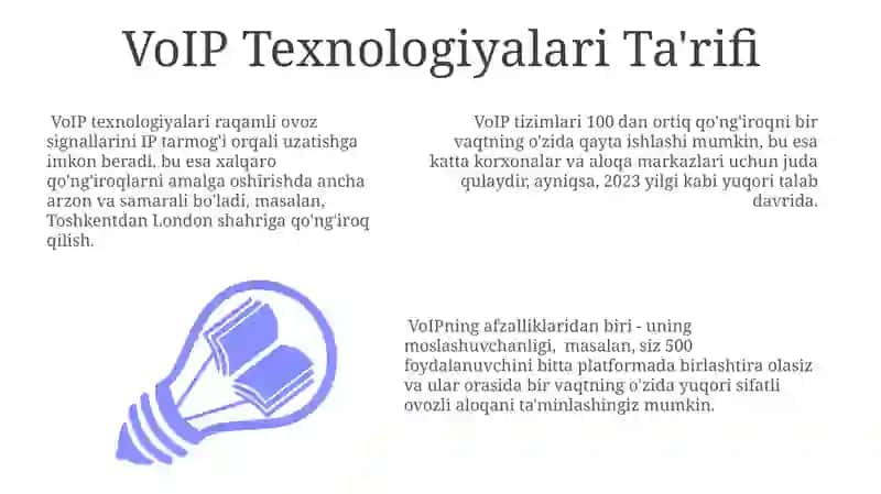 VoIP Texnologiyalari: Umumiy Nuqtai 3