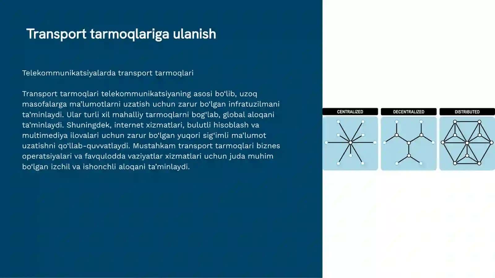 Transport tarmoqlari (Transport Networks) 3