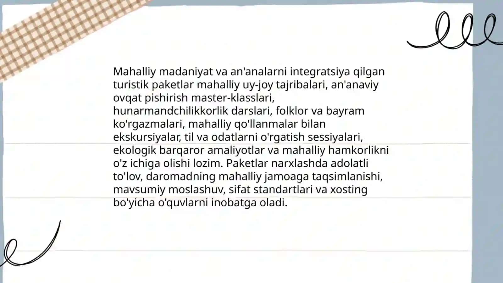 Yangi turizm mahsulotlari va xizmatlarini yaratish 3