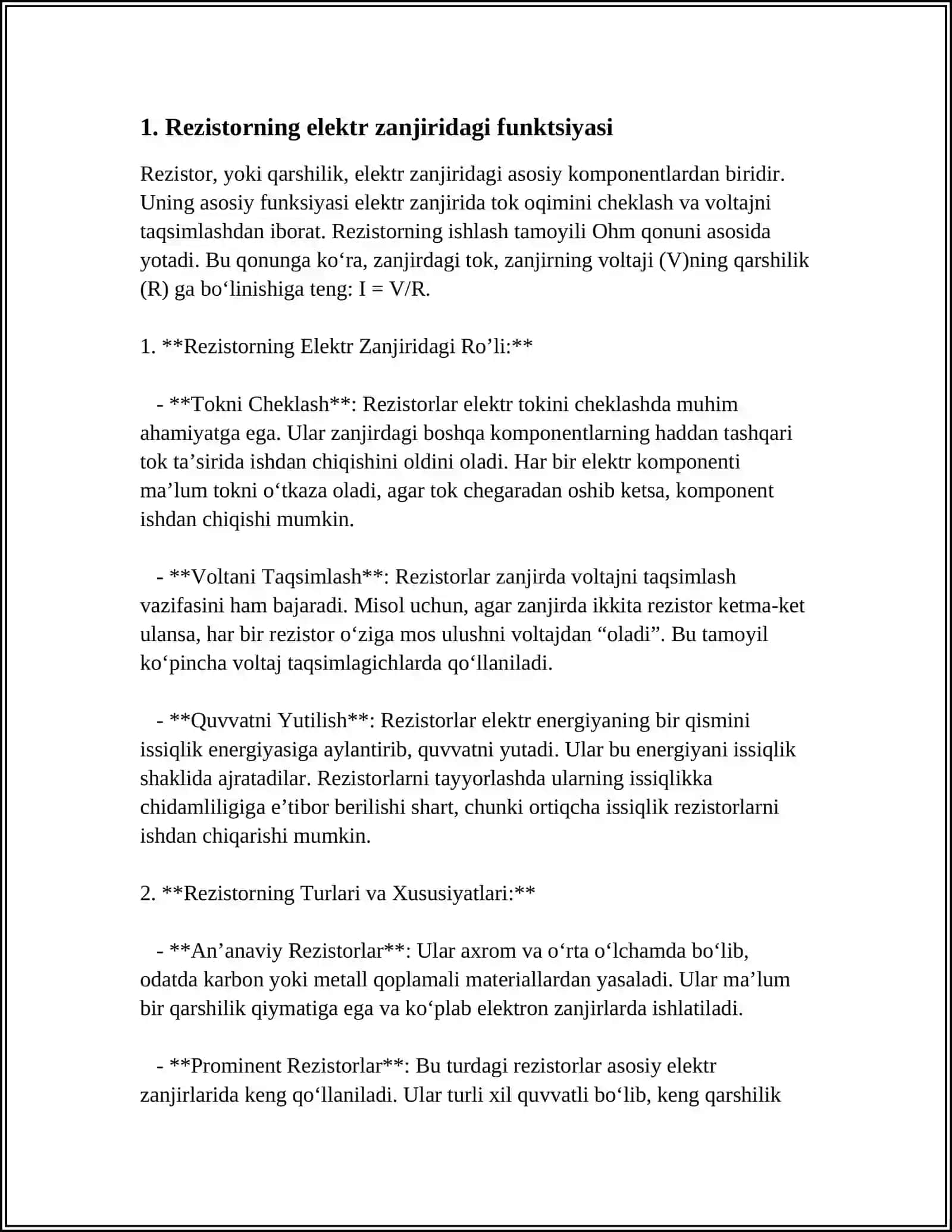 REZISTOR, INDUKTIV G‘ALTAK VA KONDENSATOR ELEMENTLARI KETMA-KET, PARALLEL VA ARALASH ULANGAN BIR FAZALI SINUSOIDAL O‘ZGARUVCHAN TOK ELEKTR ZANJIRLARINI TEKSHIRISH 3