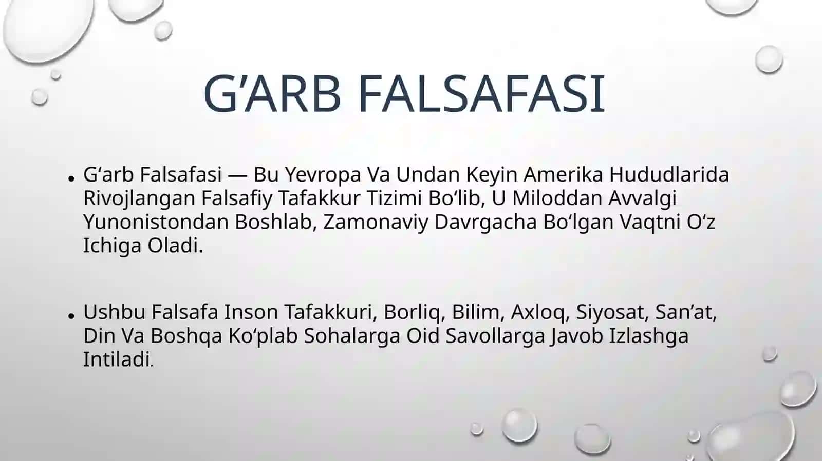G’arb Falsafasi 3