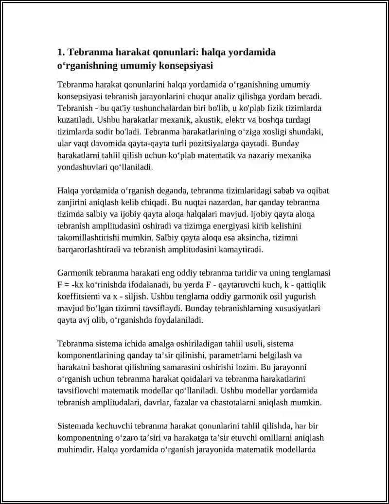 TEBRANMA HARAKAT QONUNLARINI HALQA YORDAM ORGANISH 3
