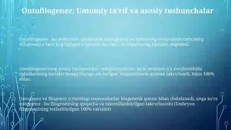 Umurtqalilarda a'zolar va a'zolar tizimi ontofilogenezi 3