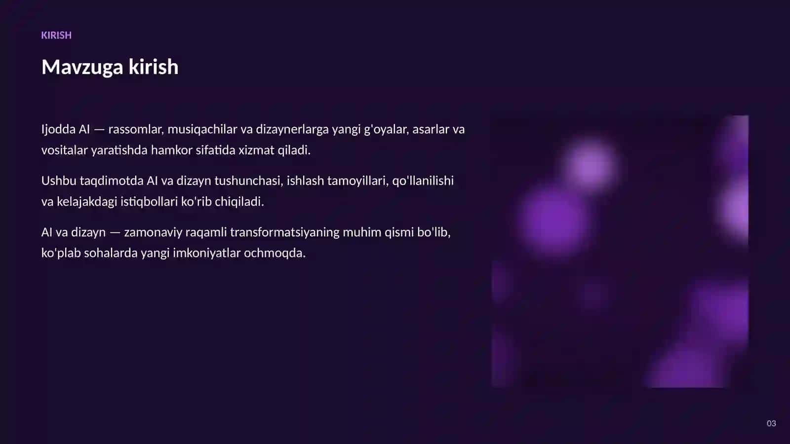 SUN'IY INTELLEKT • AI IJOD VA SAN'ATDA 3