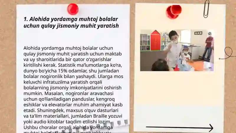 Alohida yordamga muhtoj bolani samarali inlyuziyasi uchun tashqi sharoitlar 3