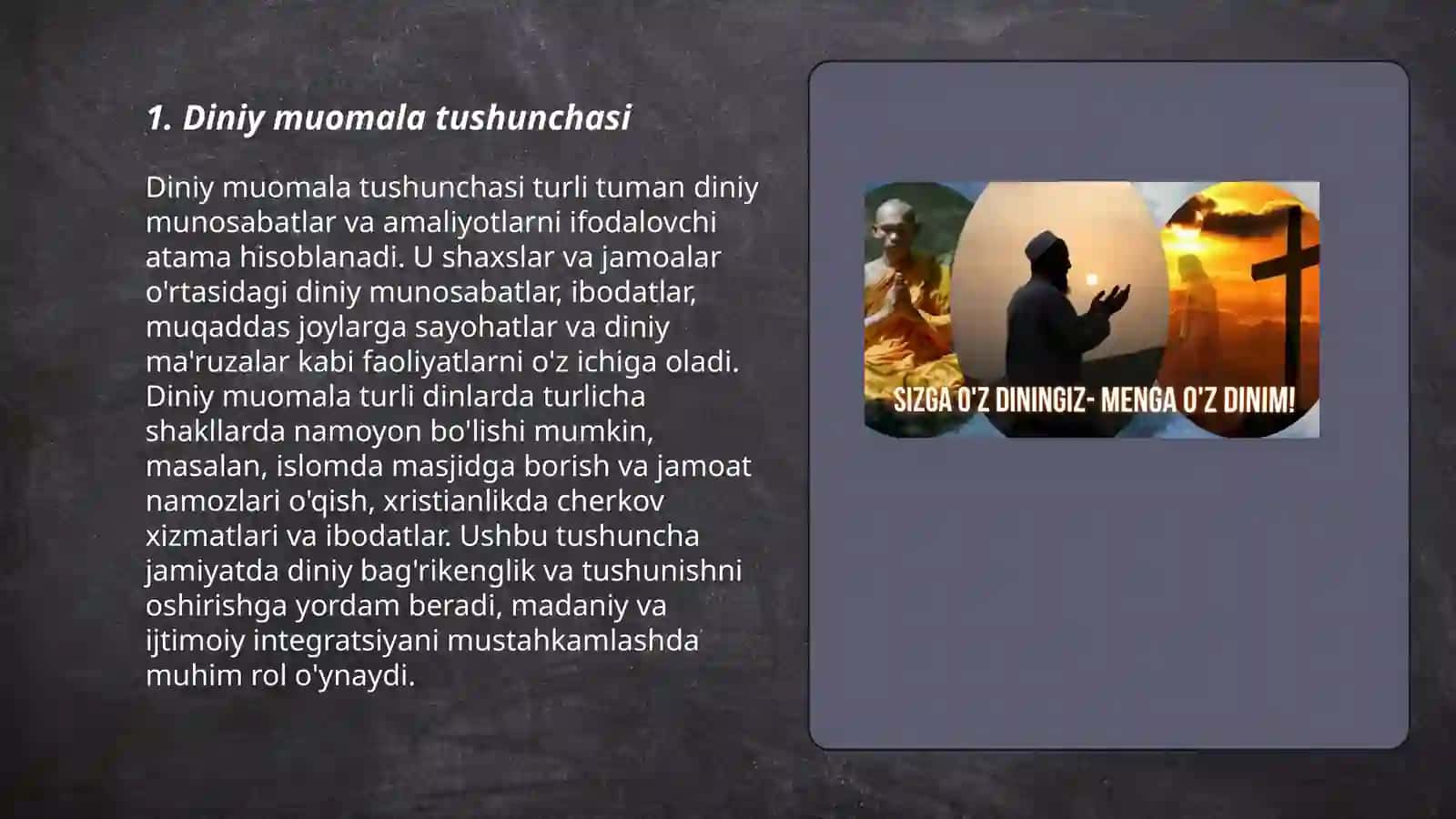 Diniy muomala va diniy ustunlik (o‘z dinini boshq dinlardan ustun qo‘yish) hodisasi 3