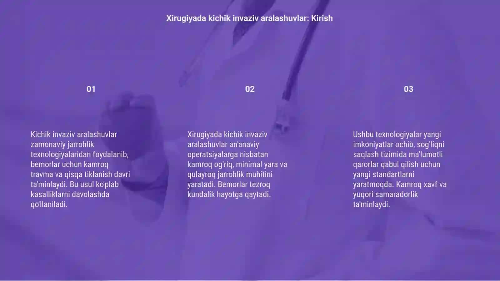 Xirugiyada kichij invaziv aralashuvlar 3