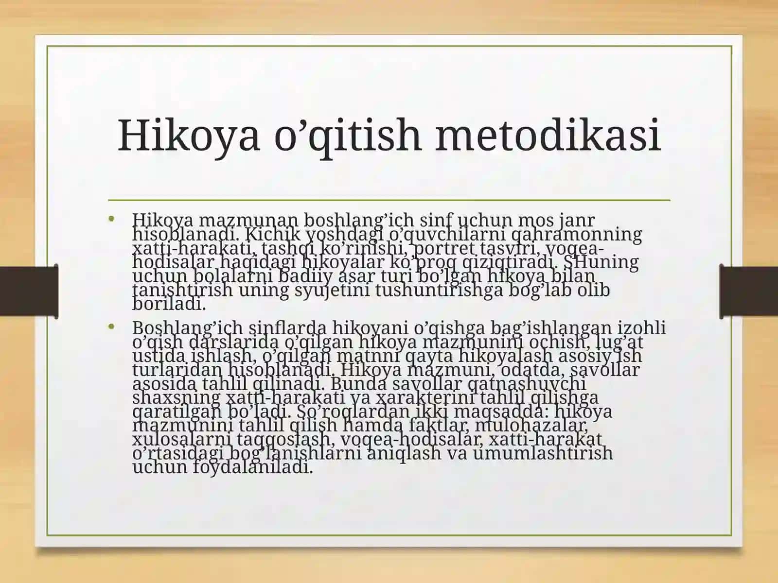 Ertak va hikoya o’qitish metodikasi (2-sinf) 3