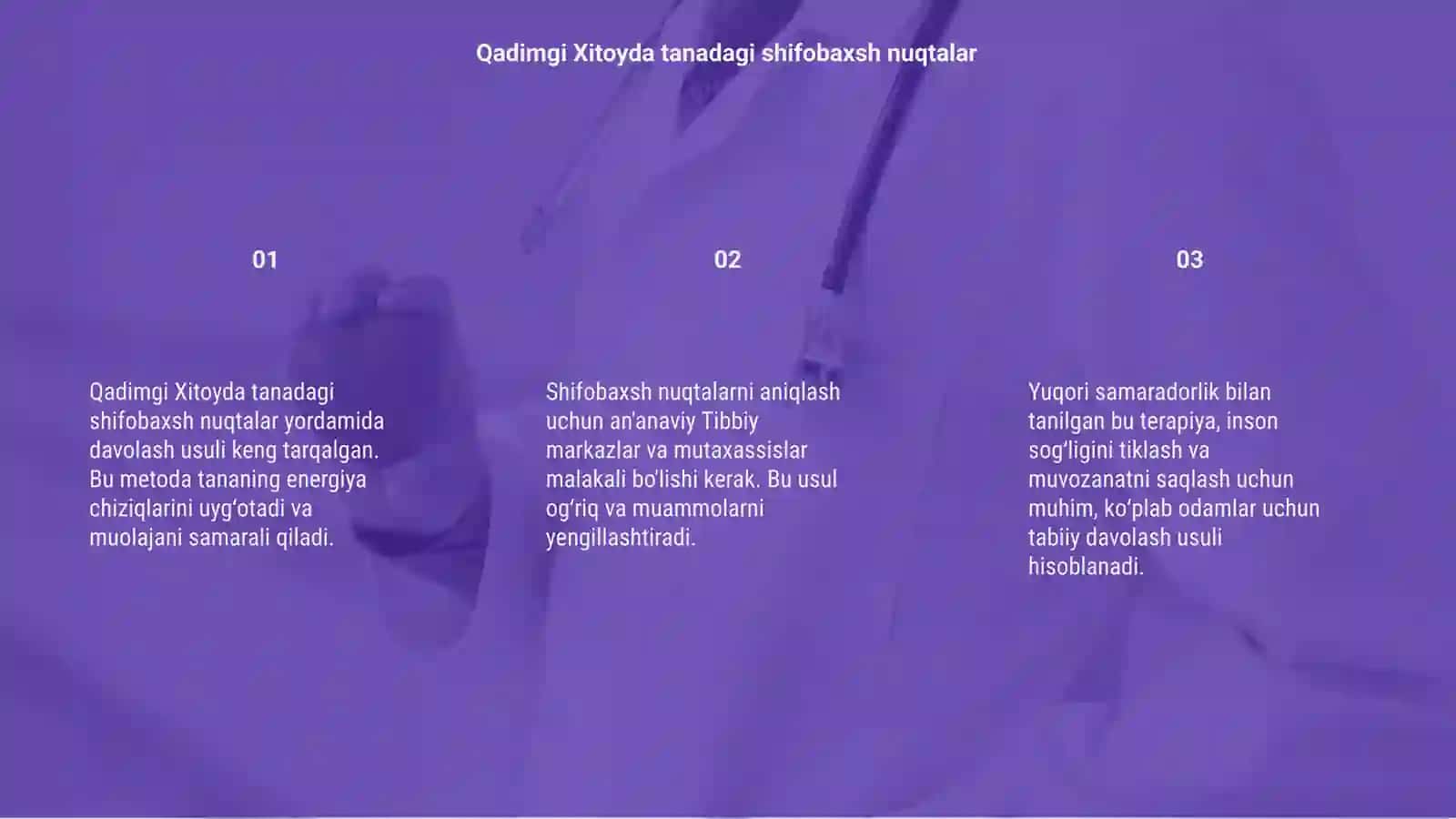 Qadimgi Xitoyda tanadagi shifobaxsh nuqtalar yordamida davolash 3