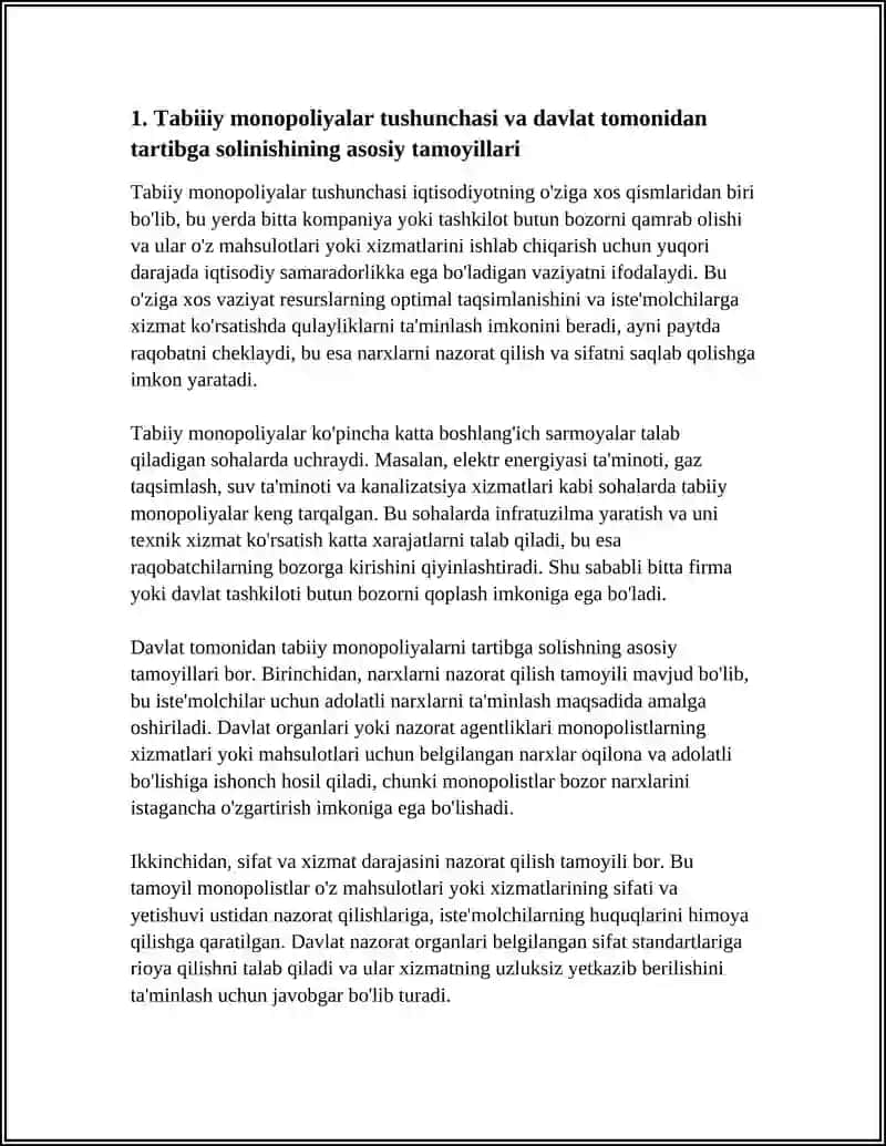 TABIIY MONOPOLIYALARNI DAVLAT TOMONIDAN TARTIBGA SOLISH 3