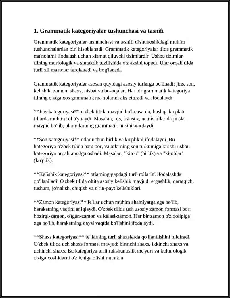 GRAMMATIK KATEGORIYA, GRAMMATIK SHAKL VA TA`LIMOT 3