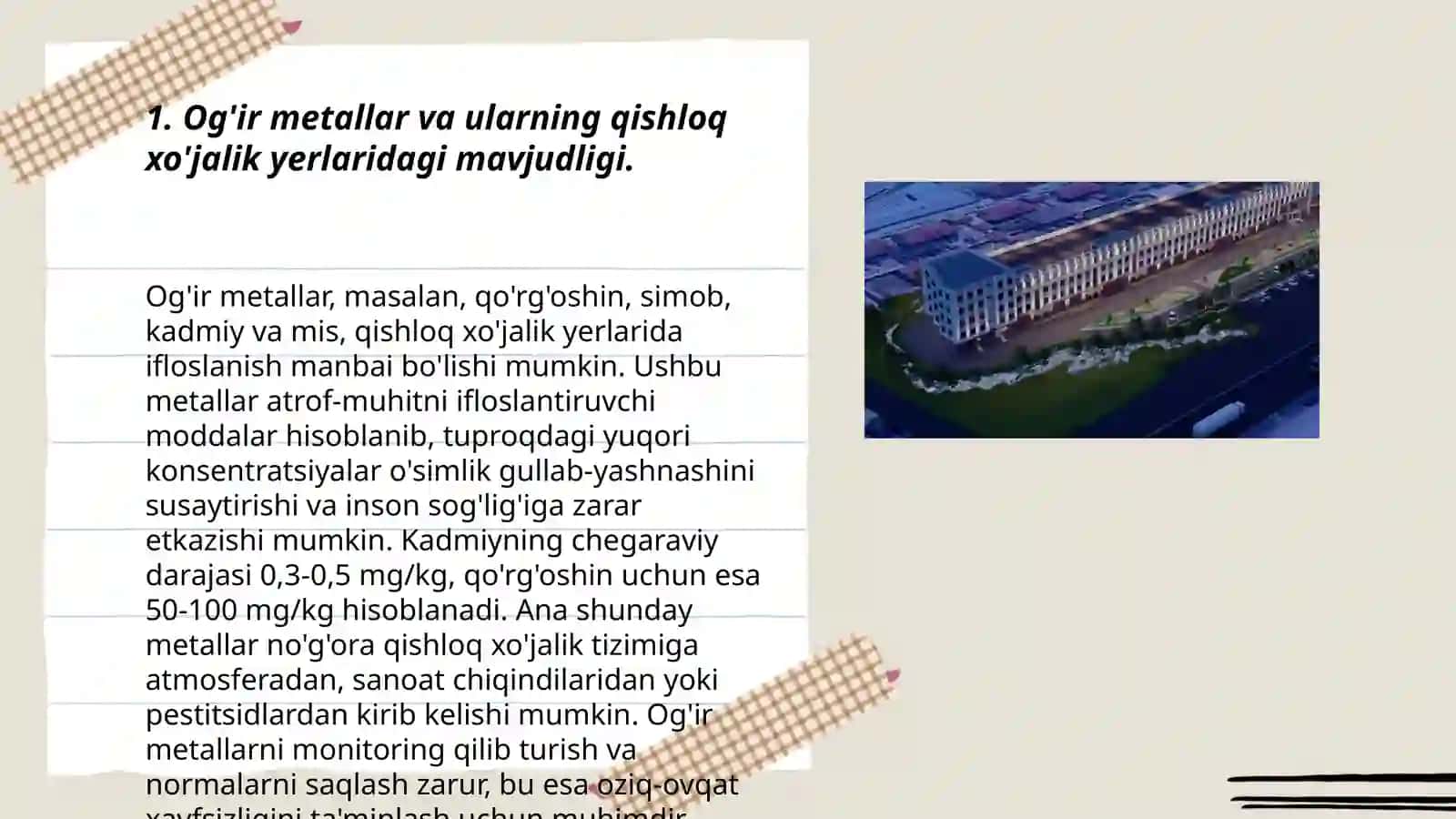 Og'ir metallar va ularning qishloq xo'jalik yerlaridagi mavjudligi 3