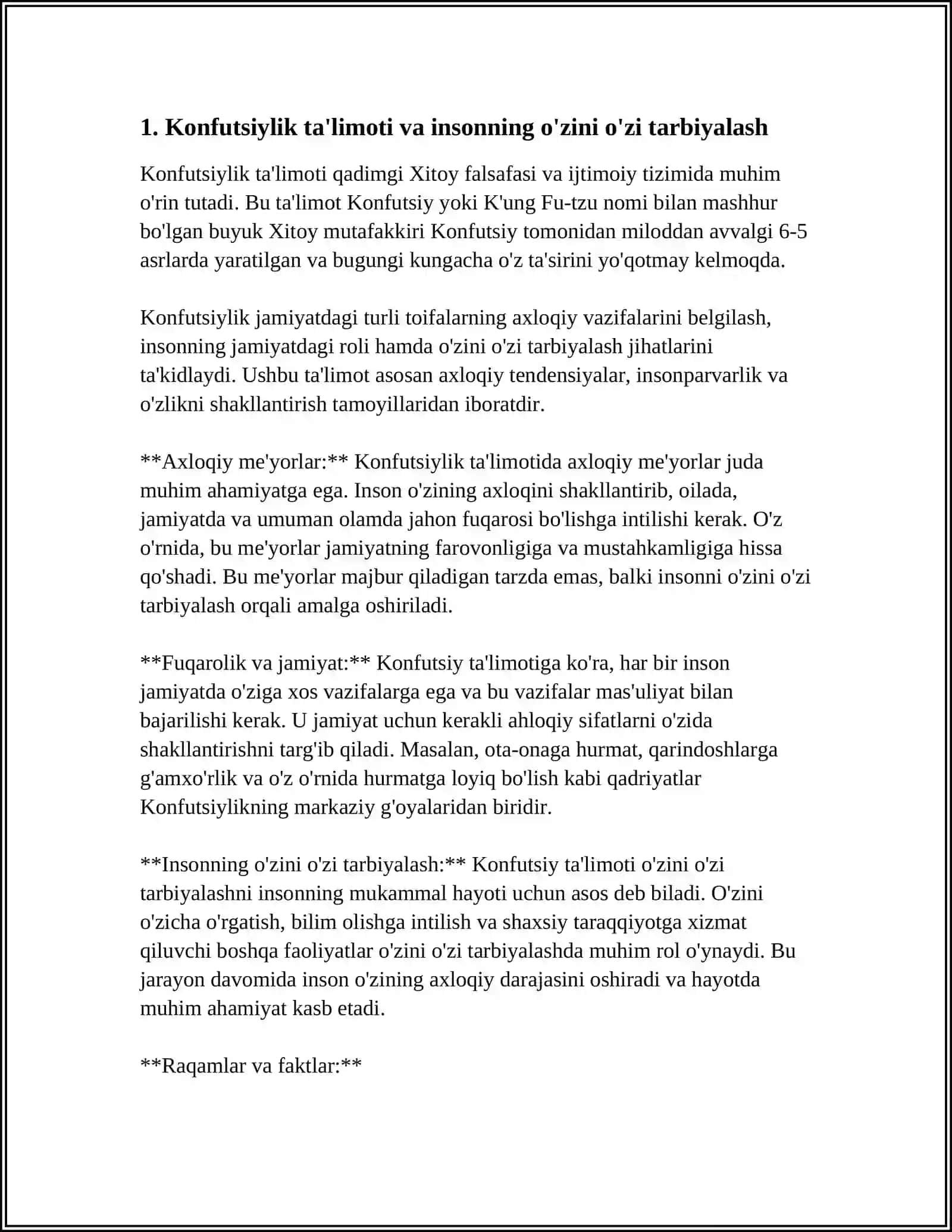 Konfutsiylik ta'limoti va insonning o'zini o'zi tarbiyalash 3