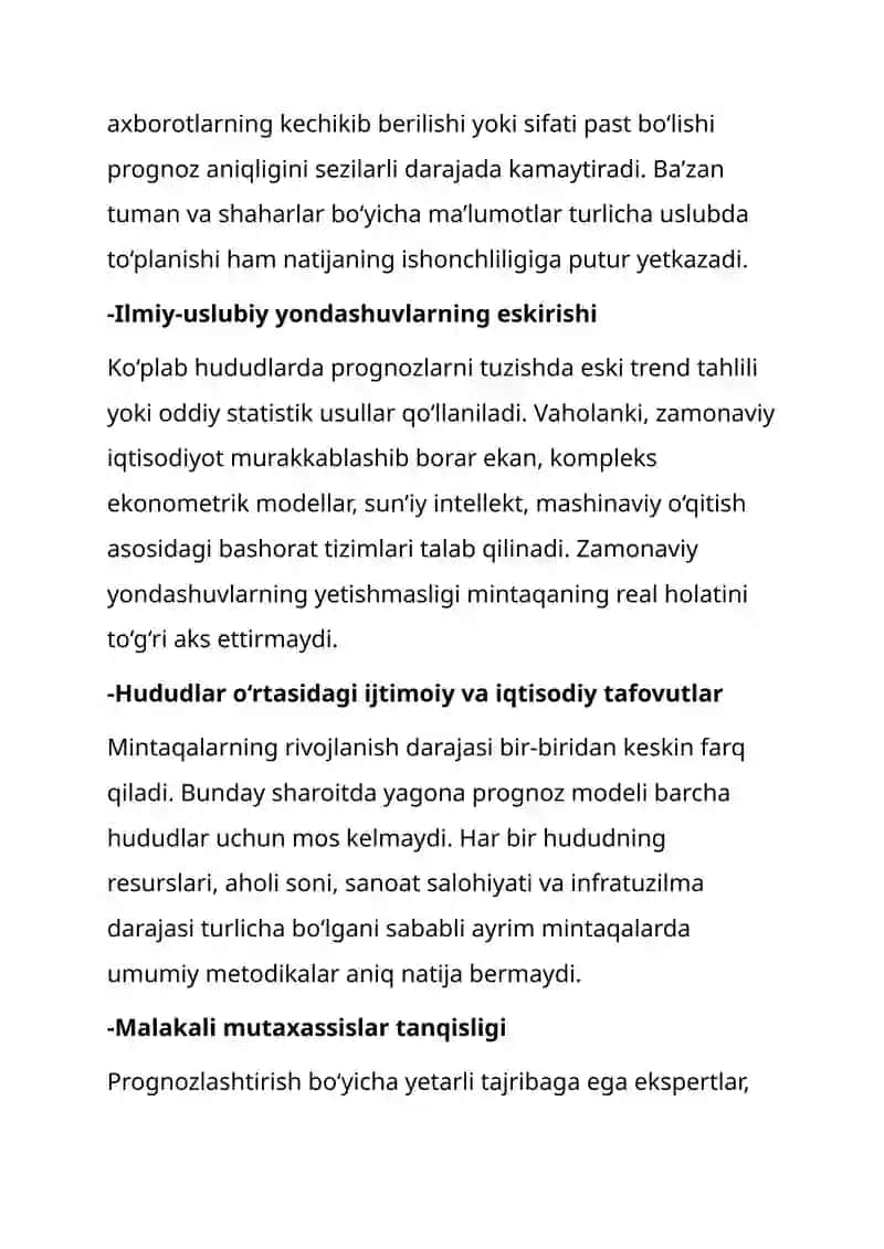 Mintaqaiy iqtisodiyotda prognozlashtirish muammolari 3