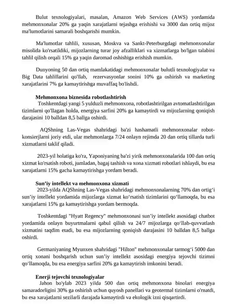 Mehmonxona biznesida texnologik innovatsiyalar 3