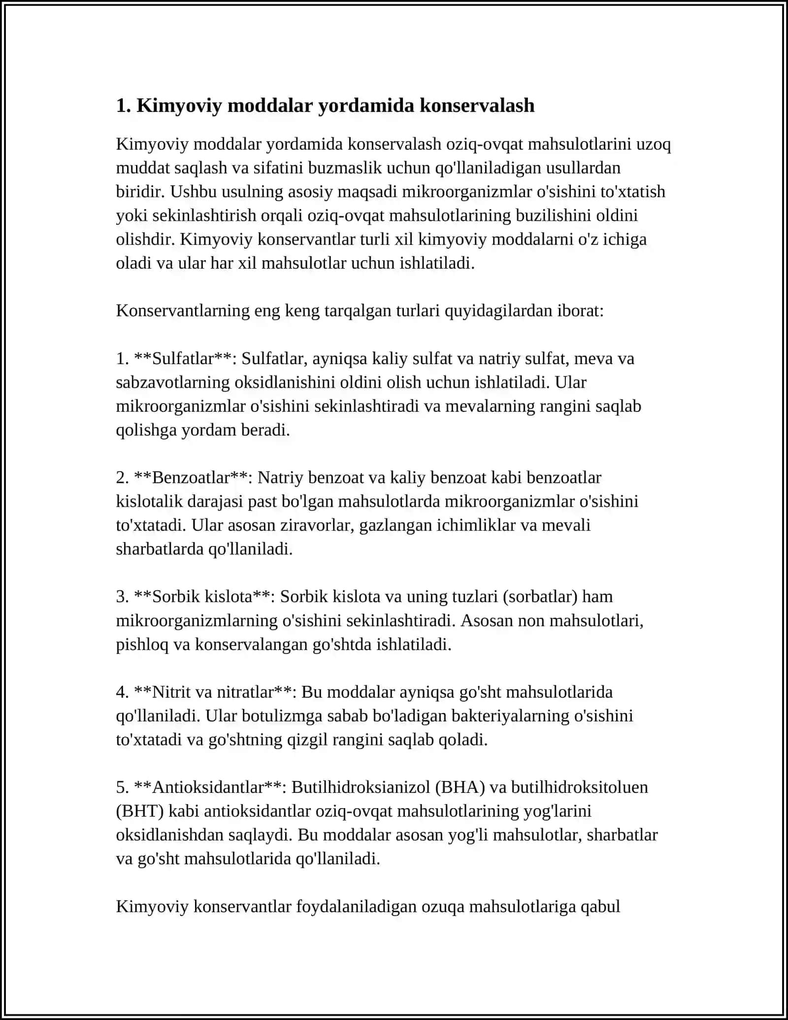 KIMYOVIY MODDALAR ANTIBIOTIKLAR RADIAKTIV USULLARI BILAN KANSERVALASH 3