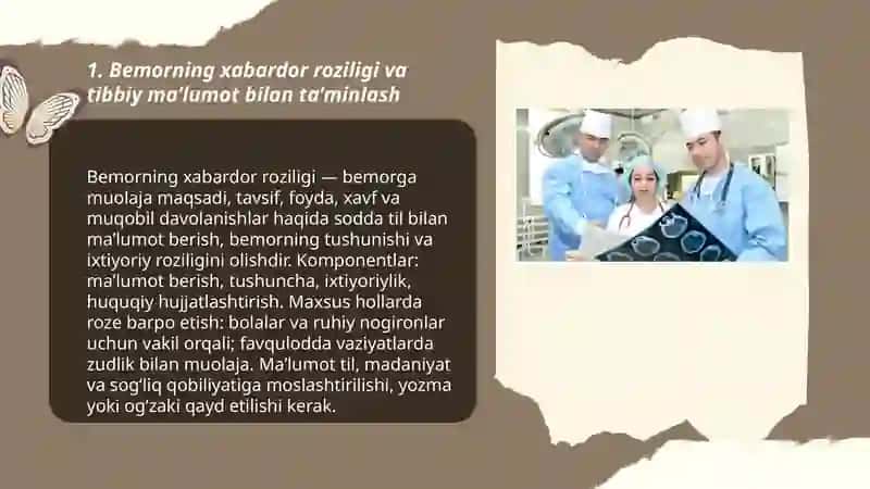 Tibbiyot fani va amaliyotiga bogʻliq vrach va bemor oʻrtasidagi axloqiy muammolar 3