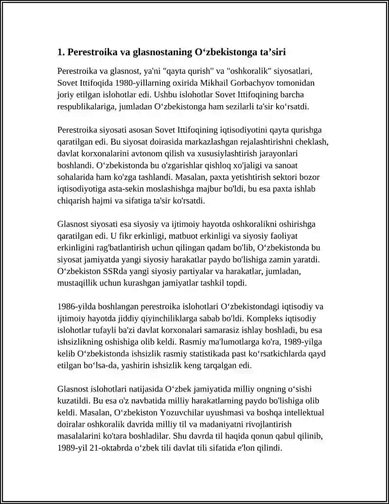 MUSTAQILLIKKA ERISHISH ARAFASIDA OʻZBEKISTONDAGI IJTIMOIY - SIYOSIY JARAYONLAR 3