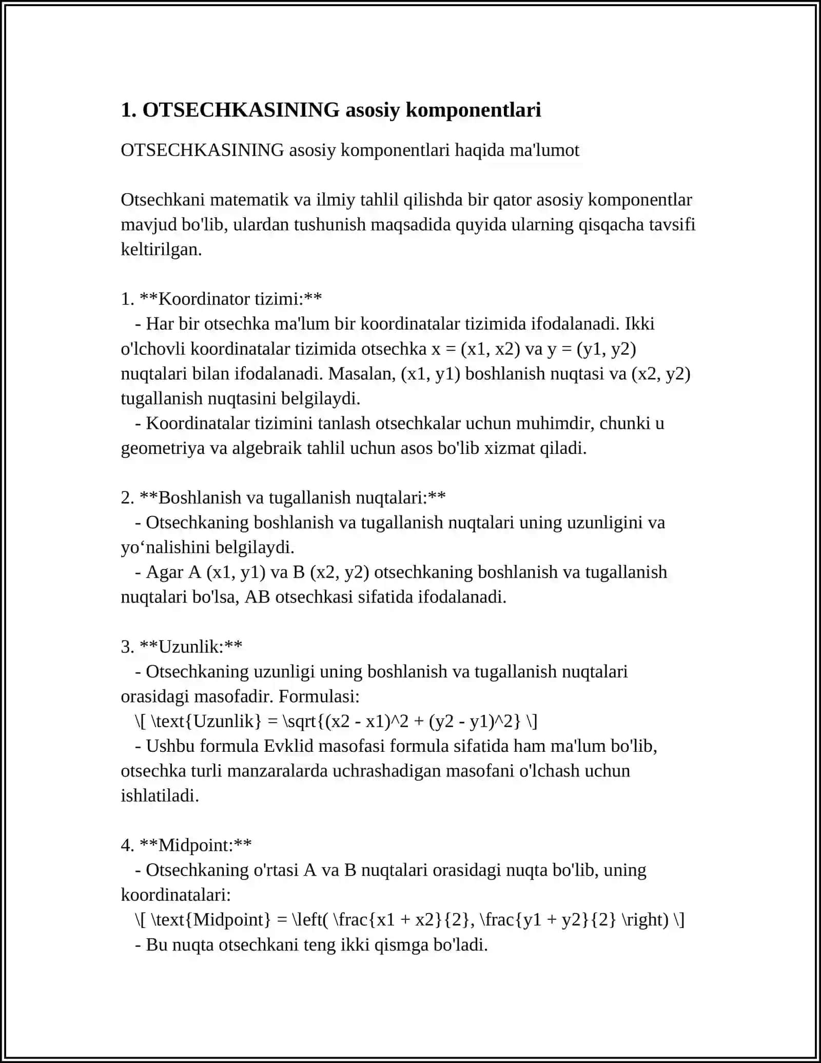 Otsechkasi asosiy komponentlari 3