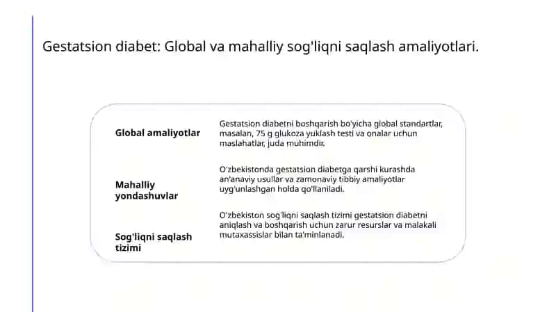 Gestatsion diabet: Asosiy tushunchalar va aloqalar 3