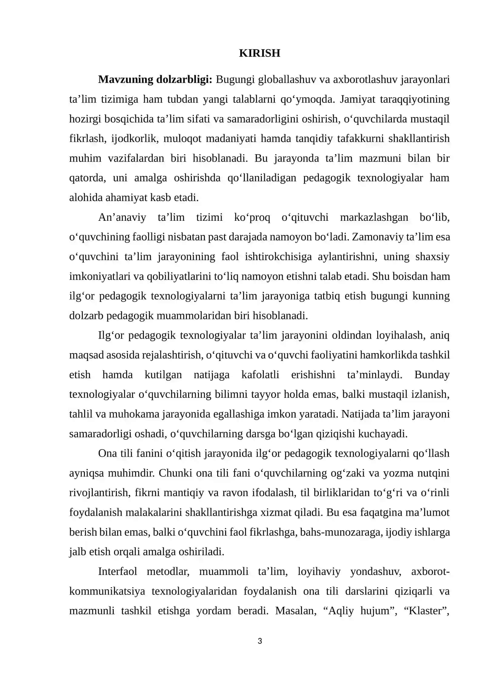 Ilg’or pedagogik texnologiyalarning turlari va mazmuni (ona tili darslari misolida) 3