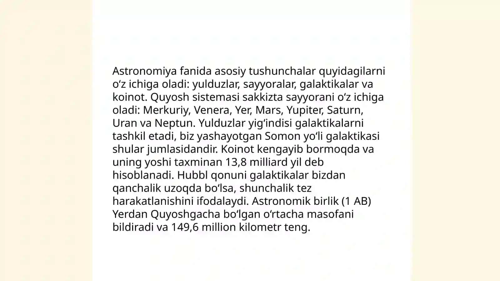 Astronomiya bo‘ylab sayohat. Astronomiya o‘qitishga dastlabki tayyorgarlik 3