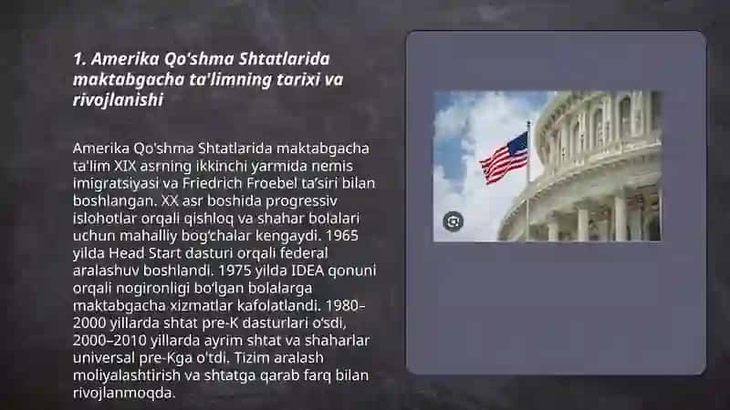 Amerika Qóshma Shtlatlarining maktabgacha ta'lim tizimi 3