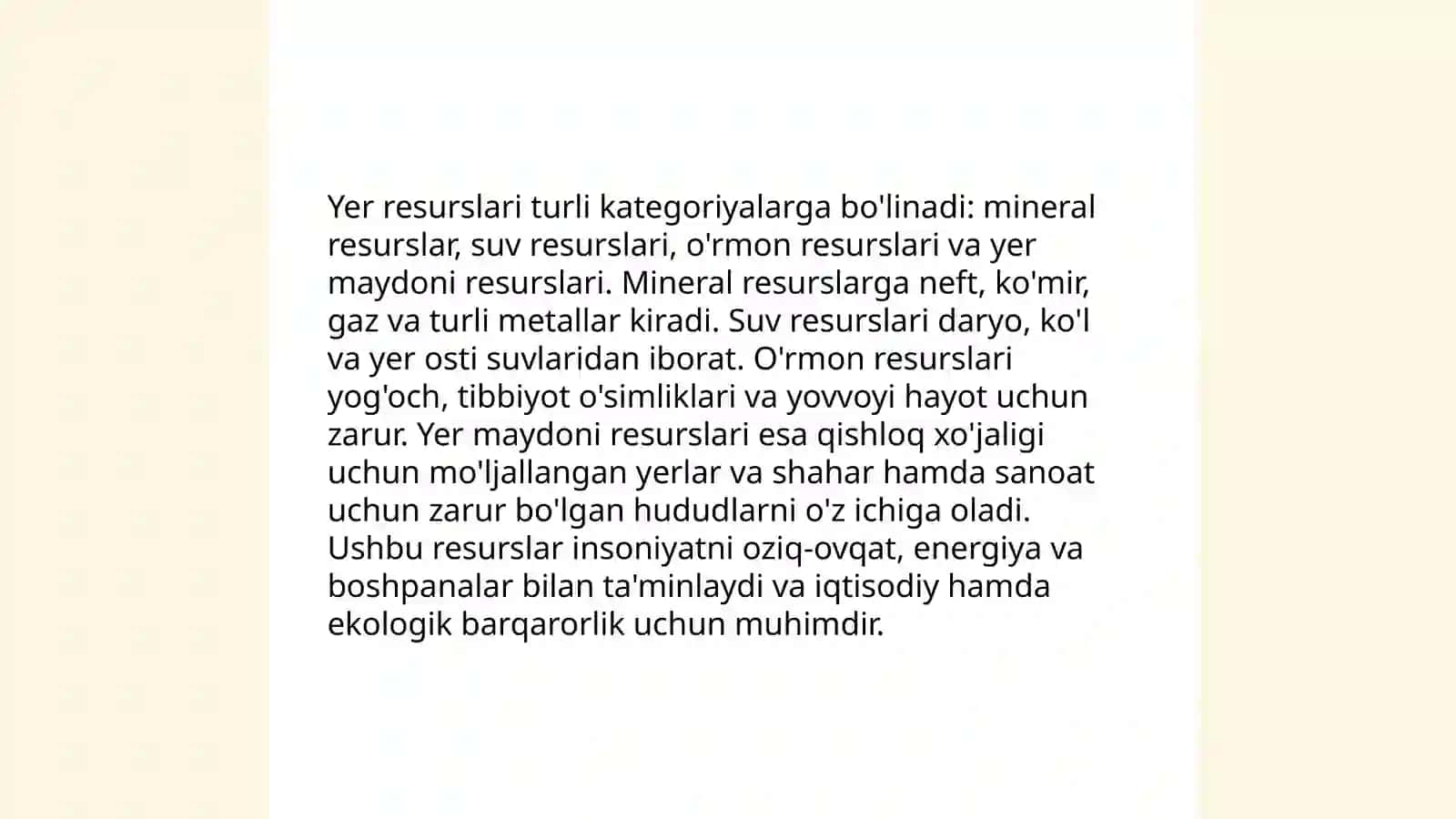 Qo'raqolistonda yer resurslarining turlari va ahamiyati yerlarning buzilishiga olib keladigan omillar 3