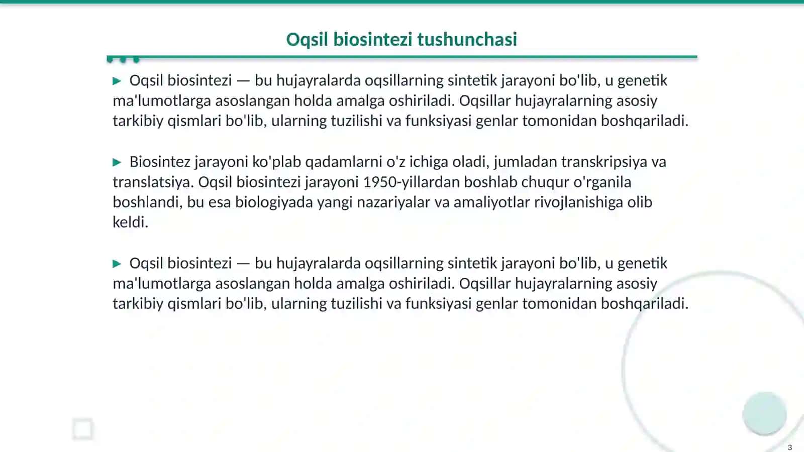 Oqsil biosintezi 3