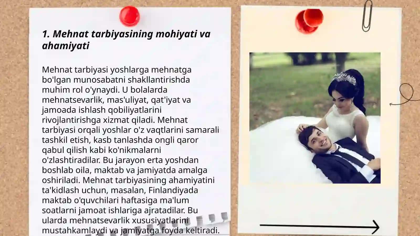 Mehnat tarbiyasini inson hayotida tutgan oʻrnini aniqlang 3