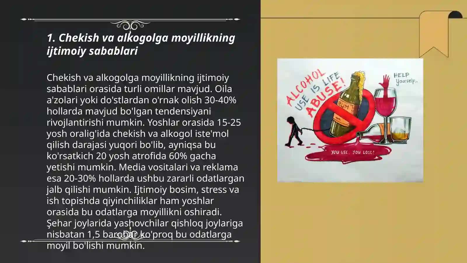 Chekish va alkogolga moyillikning ijtimoiy sabablari 3