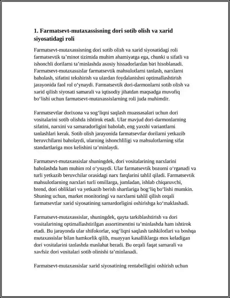 FARMATSEVT-MUTAXASSISNING DORI TA’MINOTI TIZIMIDAGI ROLI 3