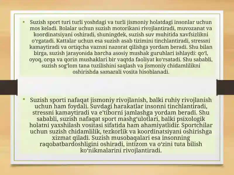 Suzishda startdan chiqish va burilishlarni oʻrgatish 3
