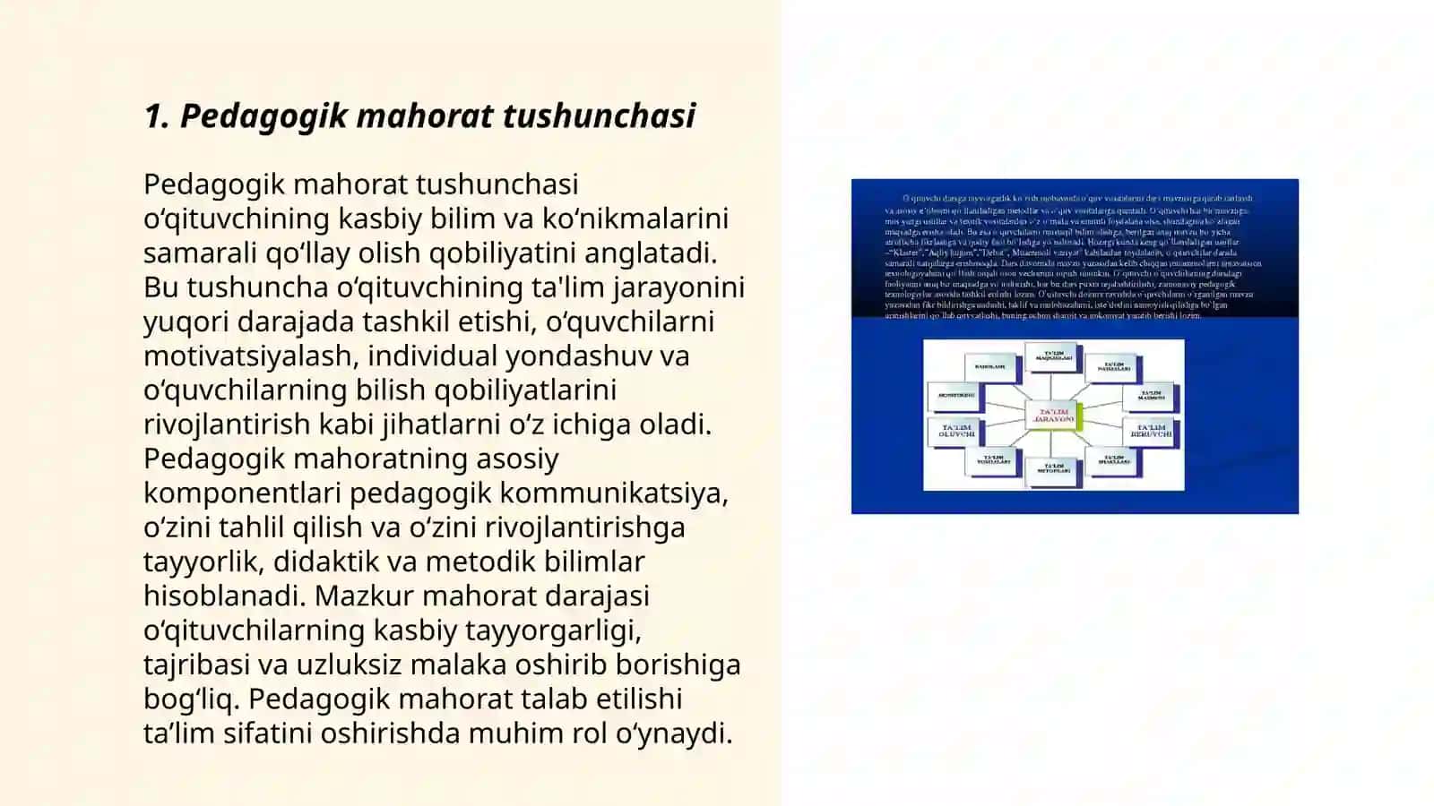Pedagogik mahorat fani haqida tushuncha. Fanning asosiy vazifalari va tarkibiy qismlari 3