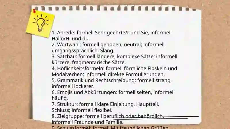 Formell und Informell schreiben 3