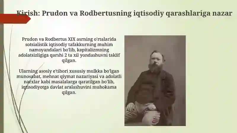 Proudhon va Rodbertusning iqtisodiy g'oyalari 3