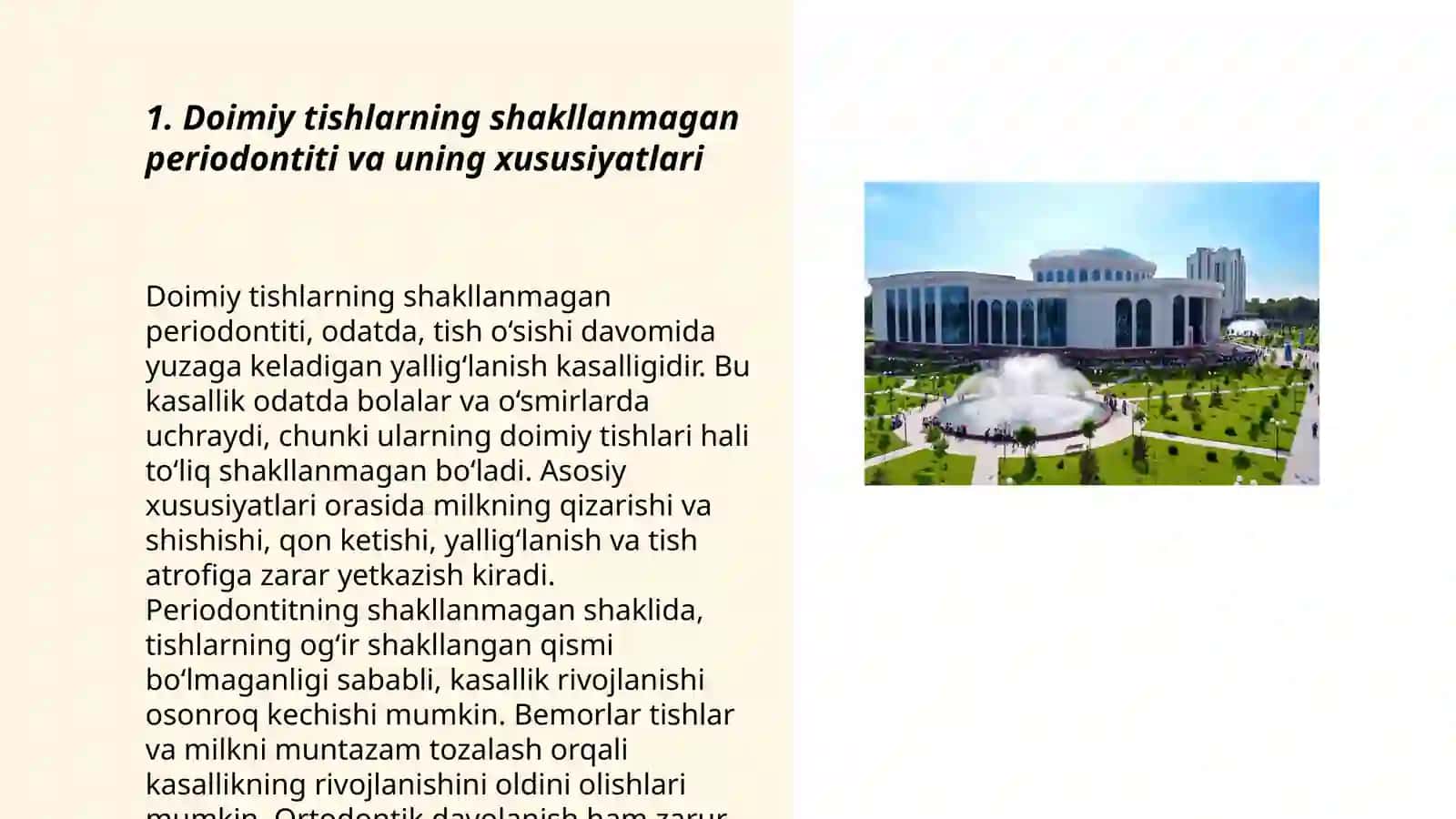Sut va shakllanmagan doimiy tishlarning periodontitlarning o'ziga xosligi 3