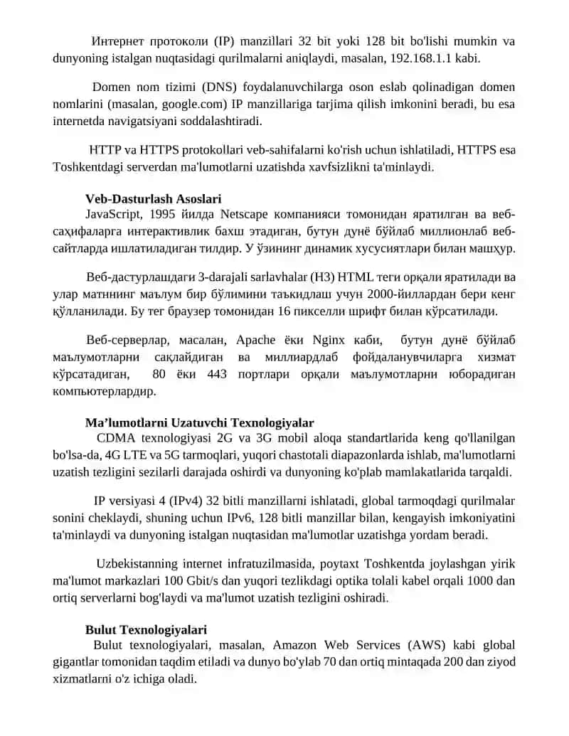 Internet tehnologiyalari asoslari 3