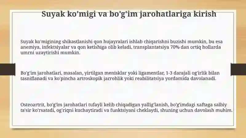 Son suyagi va bo'g'im shikastlari 3