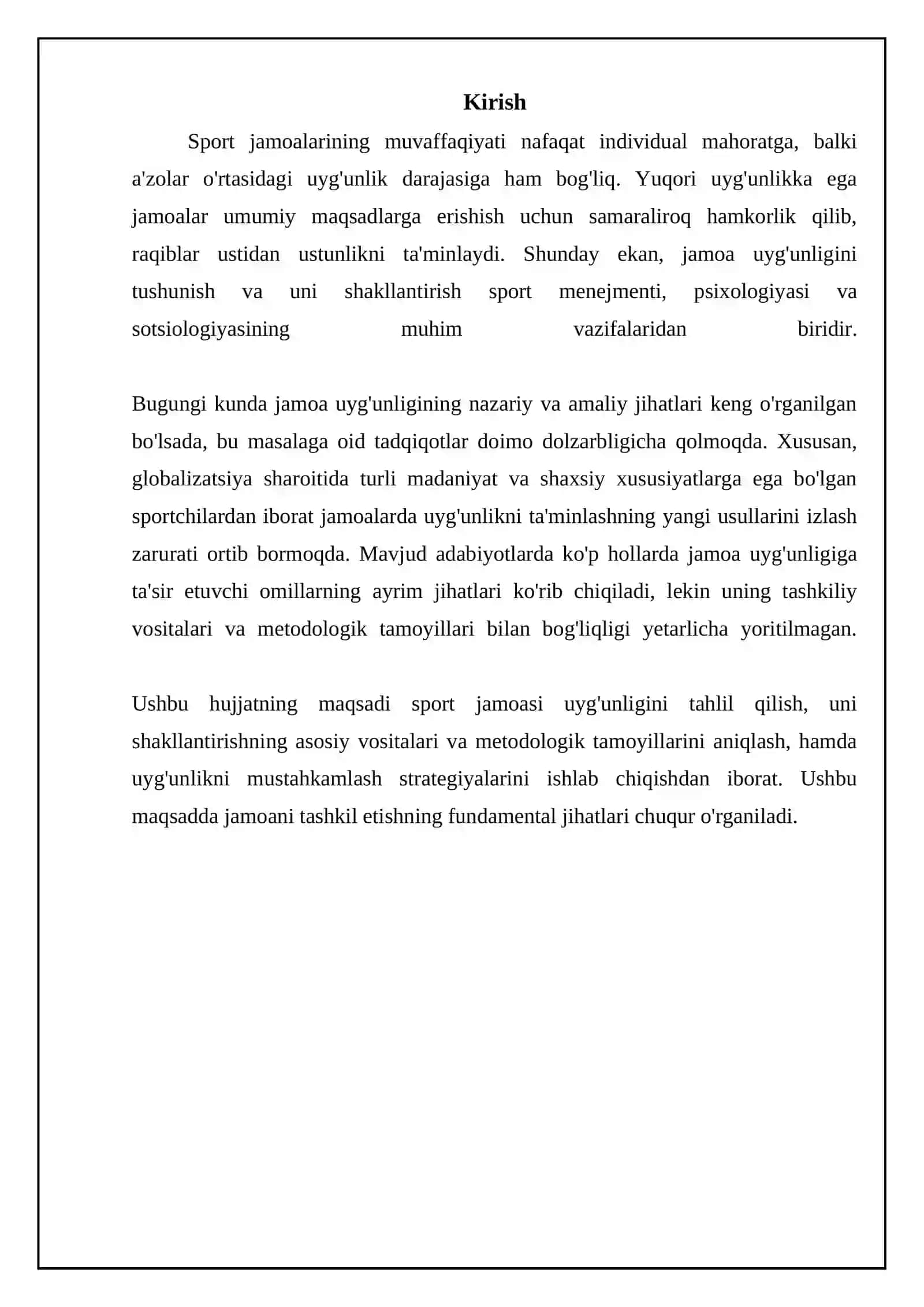 Sport jamoasini jipisligi va uni uyushtirishning asosi vositalari va uslubiy asoslari 3