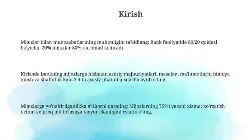 Mijozlar bilan munosabatlardagi asosiy majburiyatlar 3