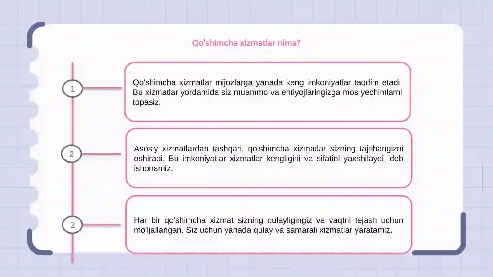 Qo'shimcha xizmatlar 3