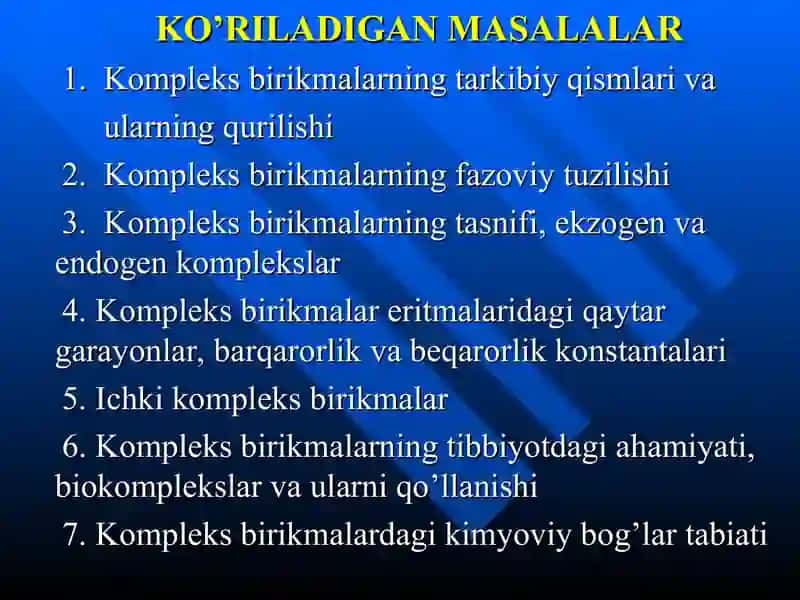 Kompleks birikmalarda kimyoviy bog'lar tabiati 3