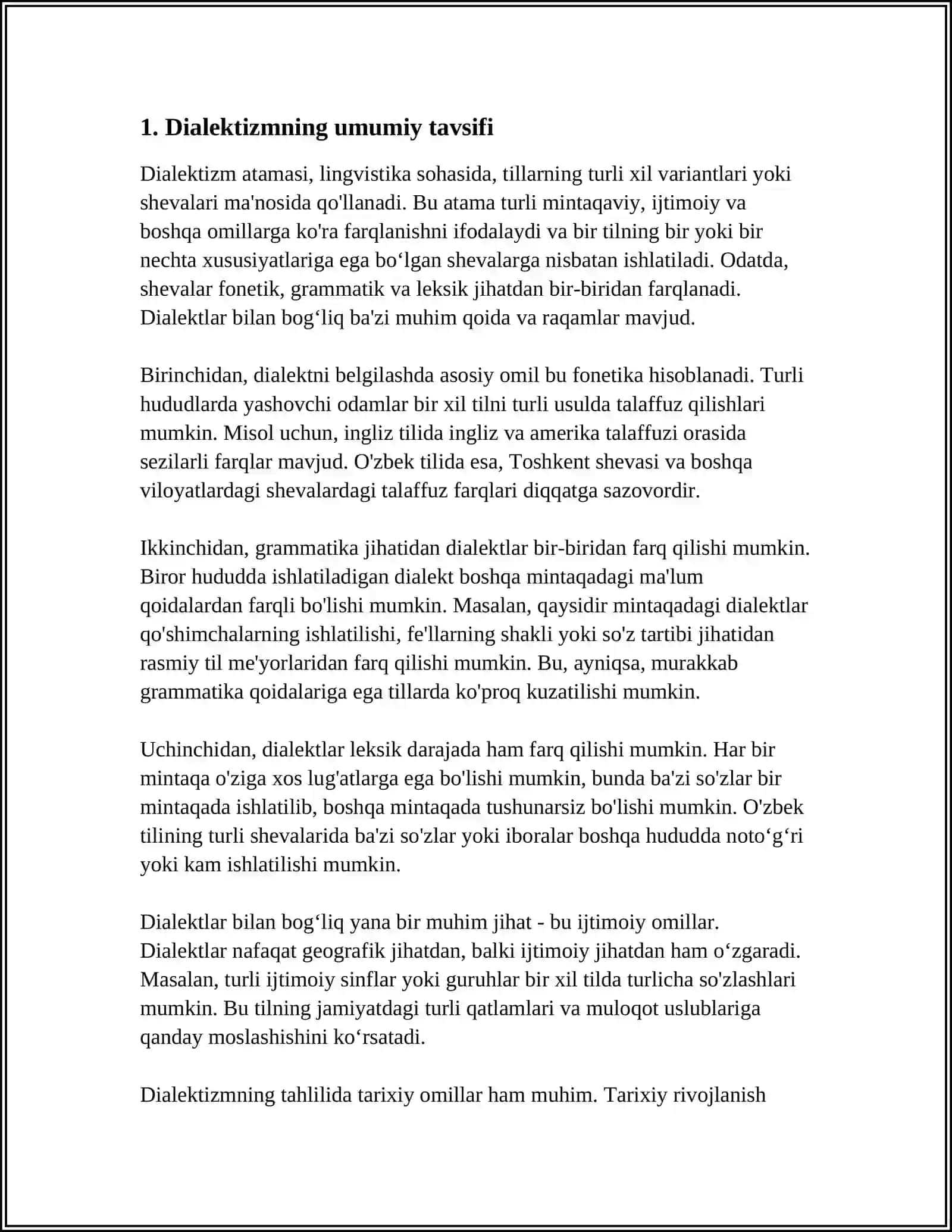 MUSTAQIL ISH Mavzu: DIALEKTIZM 3